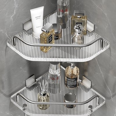 卫生间亚克力浴室三角架置物架免打孔壁挂洗手间淋浴房转角收纳架