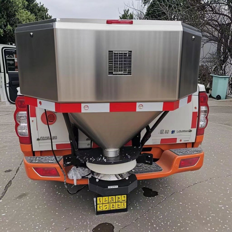 不锈钢融雪剂撒布机皮卡车挂式电动融雪撒布机小型工业盐撒盐机