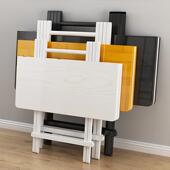 客厅吃饭桌子木桌子桌子小户型餐桌收缩饭桌四方桌