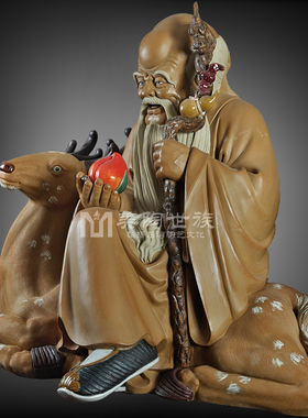 石湾陶瓷公仔大师工艺送礼精品家居门客厅装饰福禄寿星公