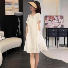 小个子法式亚麻连衣裙2025新款夏季轻奢高级感今年流行爆款裙子女