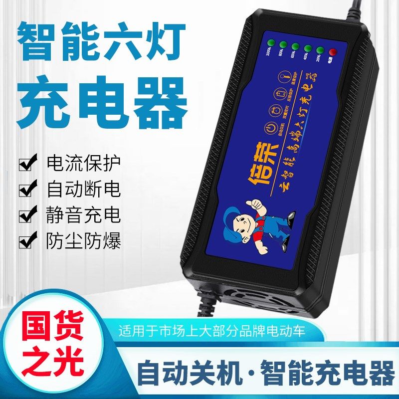 适用立马电动车充电器h通用铅酸电池石墨烯新