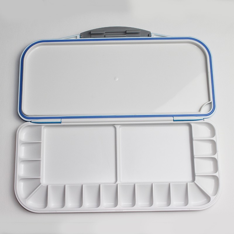 本鲤水彩颜料保湿调色盒18格格便携大容量颜料盒翻盖折叠式水粉