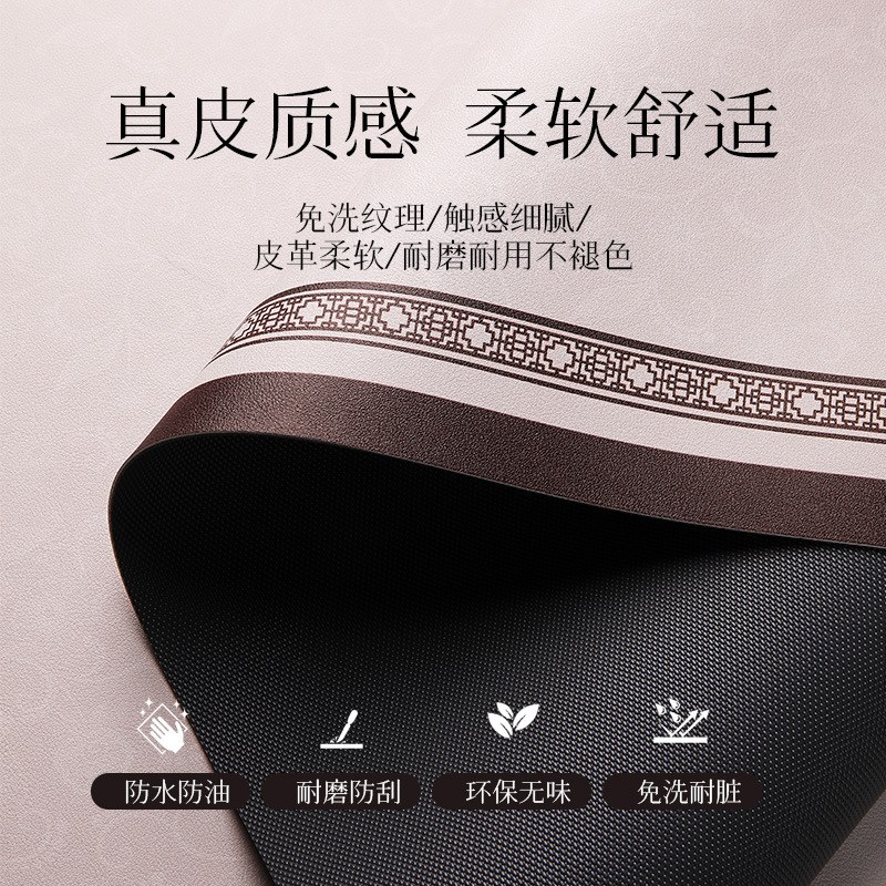 奢高级感新款圆形餐桌垫防水防油隔热圆桌布免洗皮革茶几桌垫子