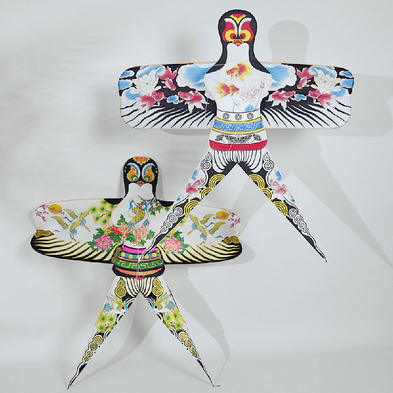 非遗民俗手工竹架瘦沙燕纸鸢 手绘锦鲤烫金收藏送礼装饰拍照风筝