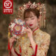 新娘团扇 结婚材料包秀禾扇手工喜扇比翼飞造型成品红扇