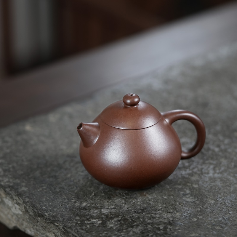 观云 宜兴紫砂壶 小茶壶 文人手工 泡茶中式纪云老紫泥文旦100cc