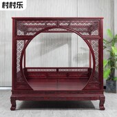 实木架子床仿古明民宿千工拔步床月洞床踏步床雕宫廷古典家具