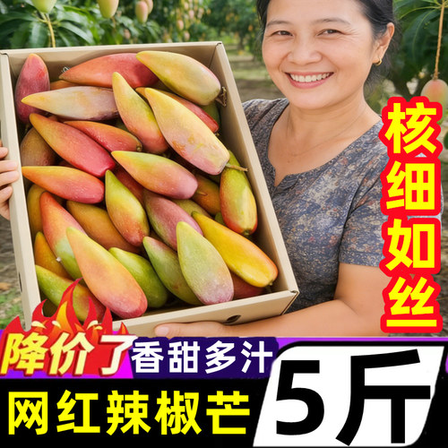 海南辣椒芒果熟贵妃芒甜心芒水果