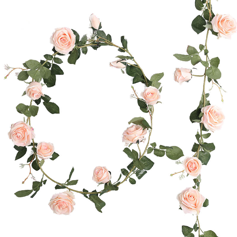 欧式仿真澳洲新西兰玫瑰藤条 壁挂吊篮月季家居装饰假仿真