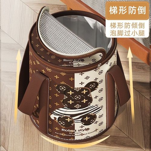 竹木兰泡脚袋泡脚桶泡脚盆泡脚专用桶过小腿折叠式保温宿舍家用