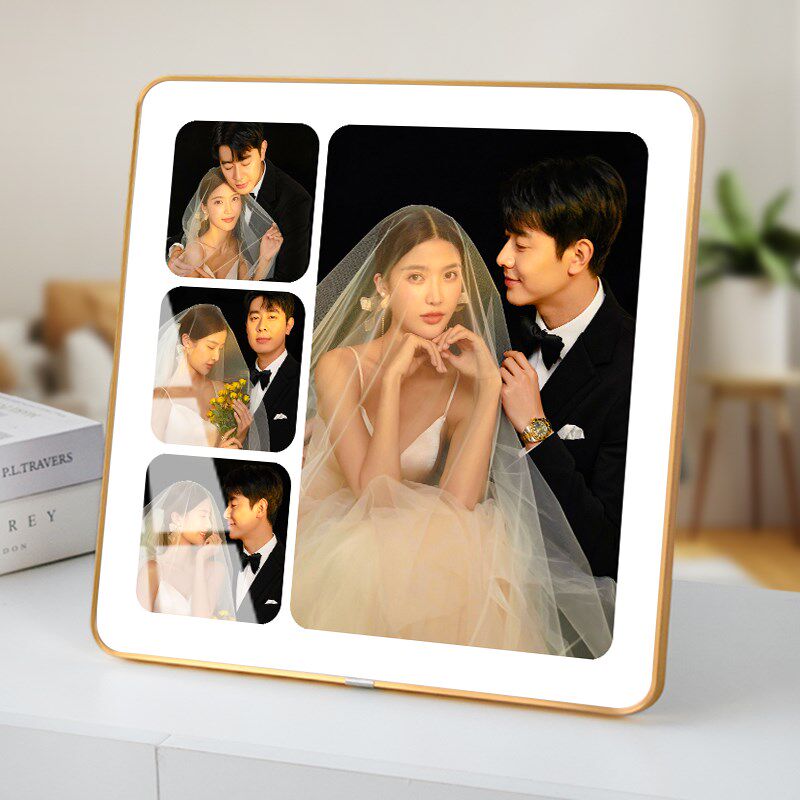 枫木人四宫格水晶版画婚纱照摆台洗照片做成相框4宫格挂墙定制