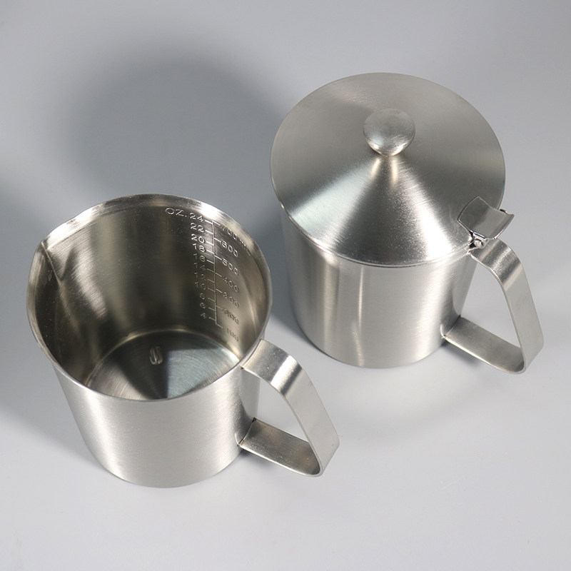 锈钢量杯加厚家用烘培奶茶咖啡店带刻度量筒实验烧杯