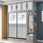 实木卧室推拉门滑移门免安装 现代免漆生态板