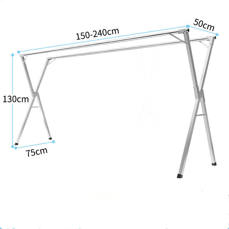 不锈钢晾衣架落地折叠室内外晒衣架杆阳台X型晒被挂衣架晒衣杆