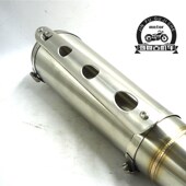 摩车排气管前段 鱼嘴消声器排气筒 复古改装