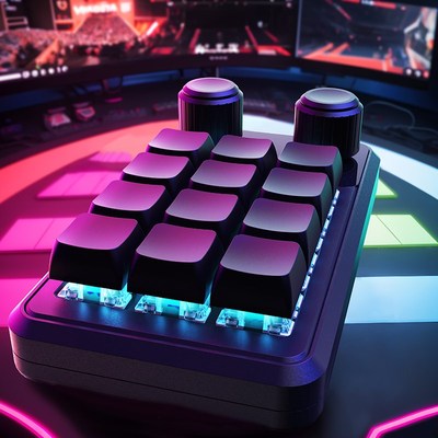 自定义键盘双旋钮12键无线三模小键盘客制化宏编程复制粘贴键剪切