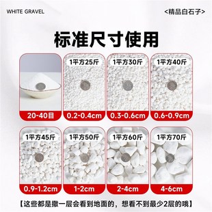 白石子天然鱼缸石头子铺底白色鹅卵石颗粒铺路造景