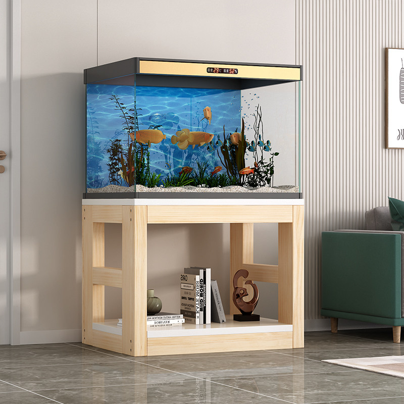 实木鱼缸架底座多层底柜办公室客厅用承重鱼缸柜小型生态鱼缸架子