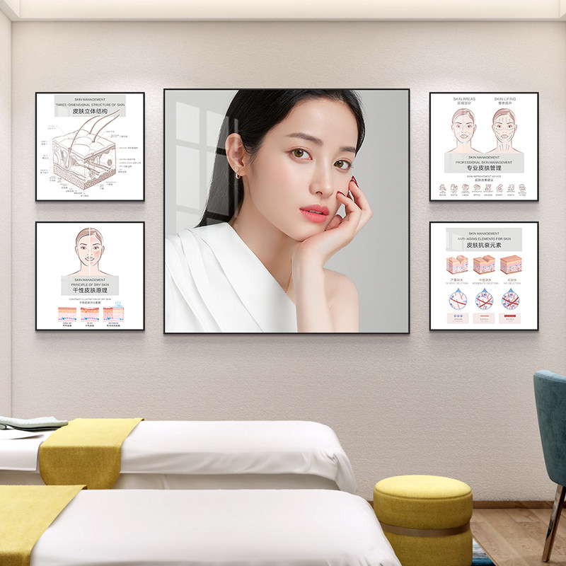 院装饰画会所壁画皮肤管理宣传海报图端养生馆挂画