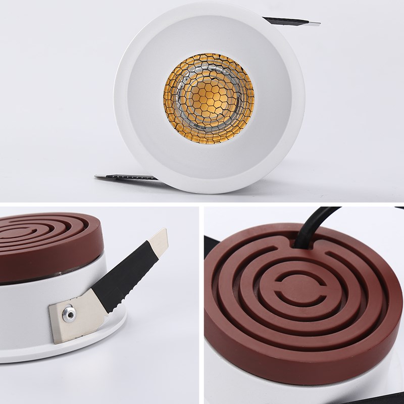 超薄射灯防眩led调角度嵌入式家用客厅无主灯COB牛眼灯聚光天花灯