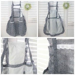 女士围裙新款时尚高级花边夏天透气漂亮背带女夏季薄款透气工作服