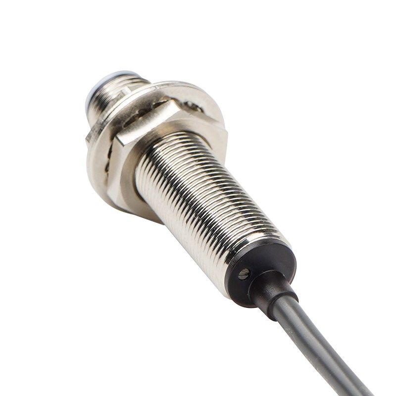 M12红外线漫反射光电开关传感器24v三线常开NPN调距离圆柱型PNP