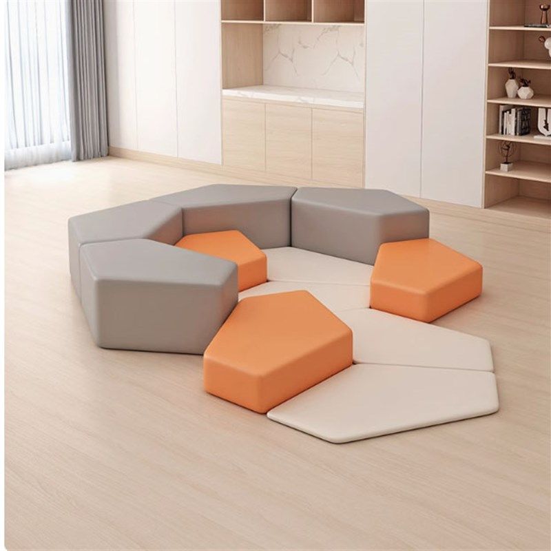早教中心培训班机构家长休息区现代创意异形休闲办公沙发