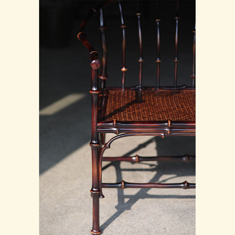 明式圈椅手工手作竹实木原筇竹扶手椅仿古休闲椅古典靠背客椅