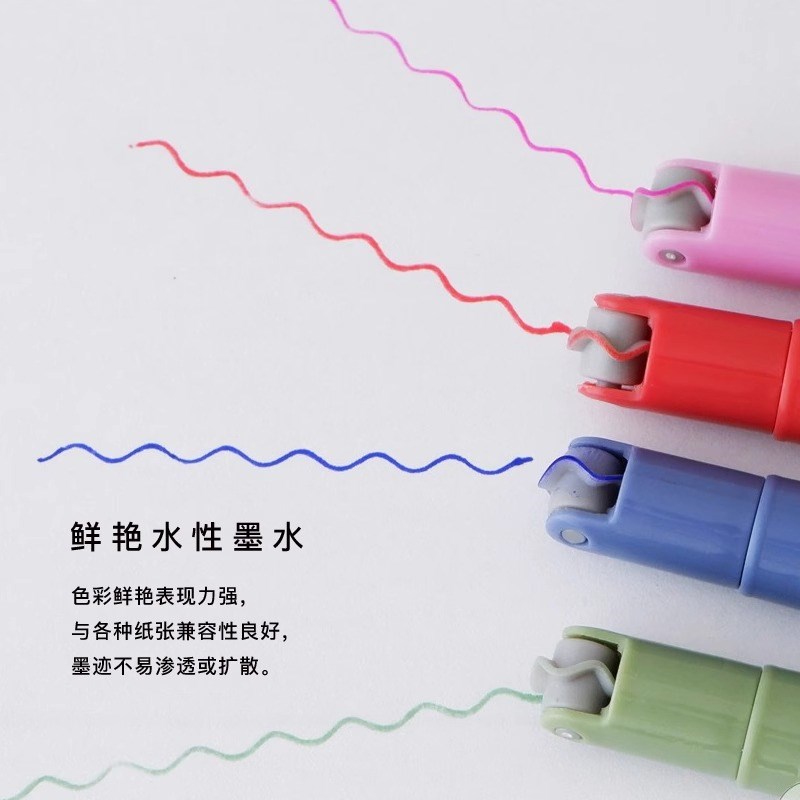 untr太阳星滚轮印章记号笔滚动画波浪线点线头荧光笔彩色创意马克