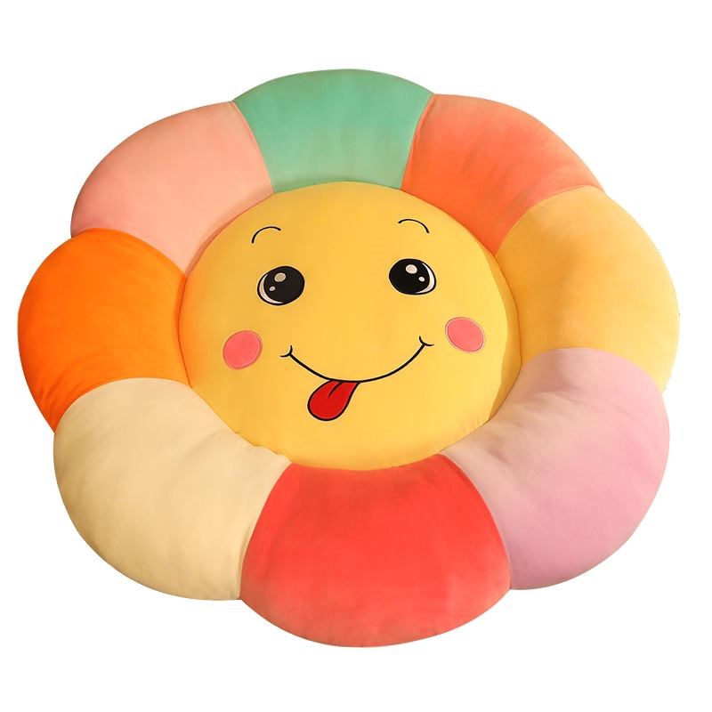 新款卡通大号太阳花坐垫毛绒抱枕创意彩色沙发抱枕靠垫