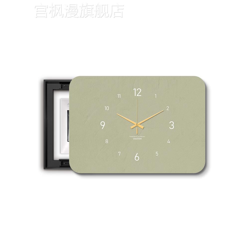 新款极简纯色小清新电表箱装饰画高级感挂钟遮挡配电箱电闸开关盒图片