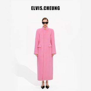 ELVIS.CHEUNG秋冬苏力羊驼毛圆肩郁金香沙漏腰大衣 秀场同款