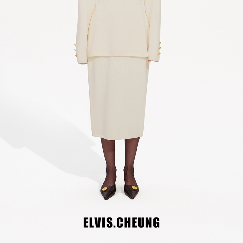 【秀场同款】ELVIS.CHEUNG原创高级感郁金香型毛织针织中长半身裙
