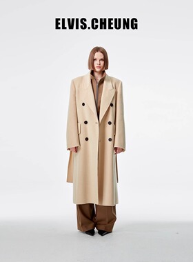 ELVIS.CHEUNG秋冬双面呢羊毛西装式长大衣外套高级感保暖