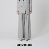 长裤 ELVIS.CHEUNG春夏新品 西装 彩西阔腿裤 设计师多褶经典