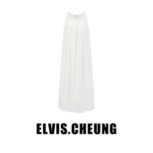 ELVIS.CHEUNG春夏新品 背心长裙 A型捏褶连衣裙休闲无袖