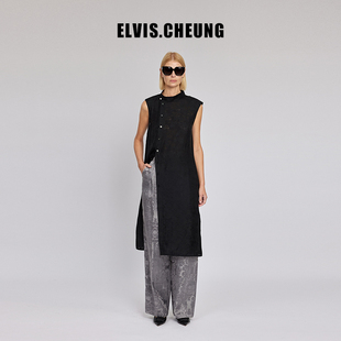 连衣裙 云纹真丝罗斜襟开衩无袖 ELVIS.CHEUNG春夏新品 开运中式