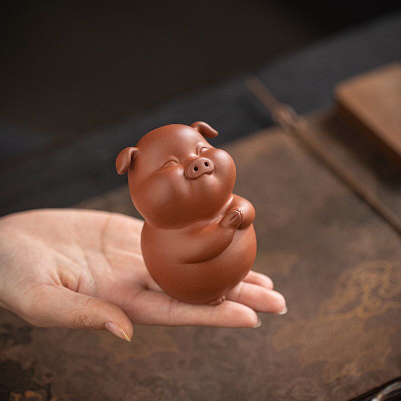 紫砂茶宠爱小猪创意精品养生肖猪茶玩茶台茶具饰品