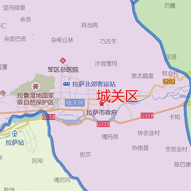 拉萨市地图图办公室挂图防水墙壁超大饰画