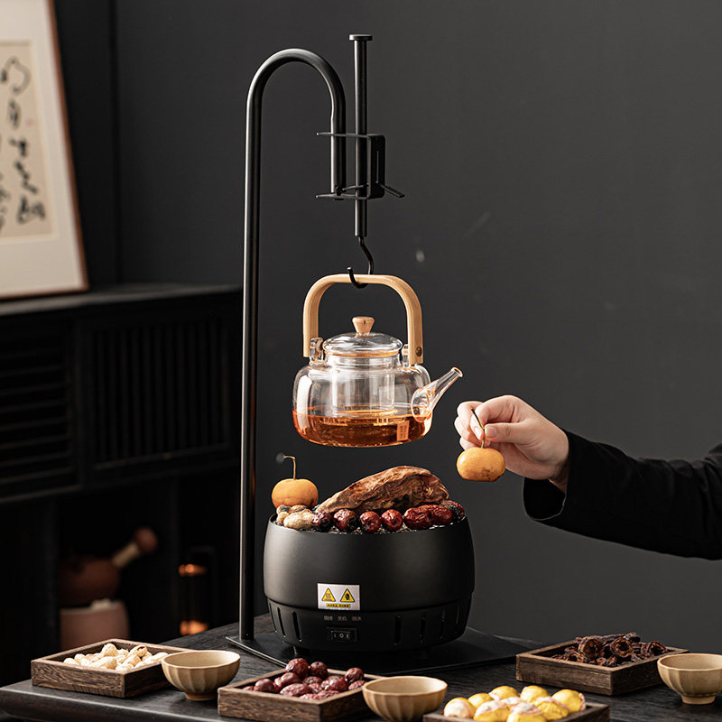 吊炉围炉煮茶吊架电热炉室内自在钩耐热茶壶烤火炭炉