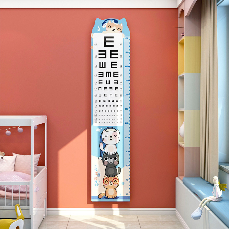 视力表儿童房间布置宝宝卧室饰品测量身画