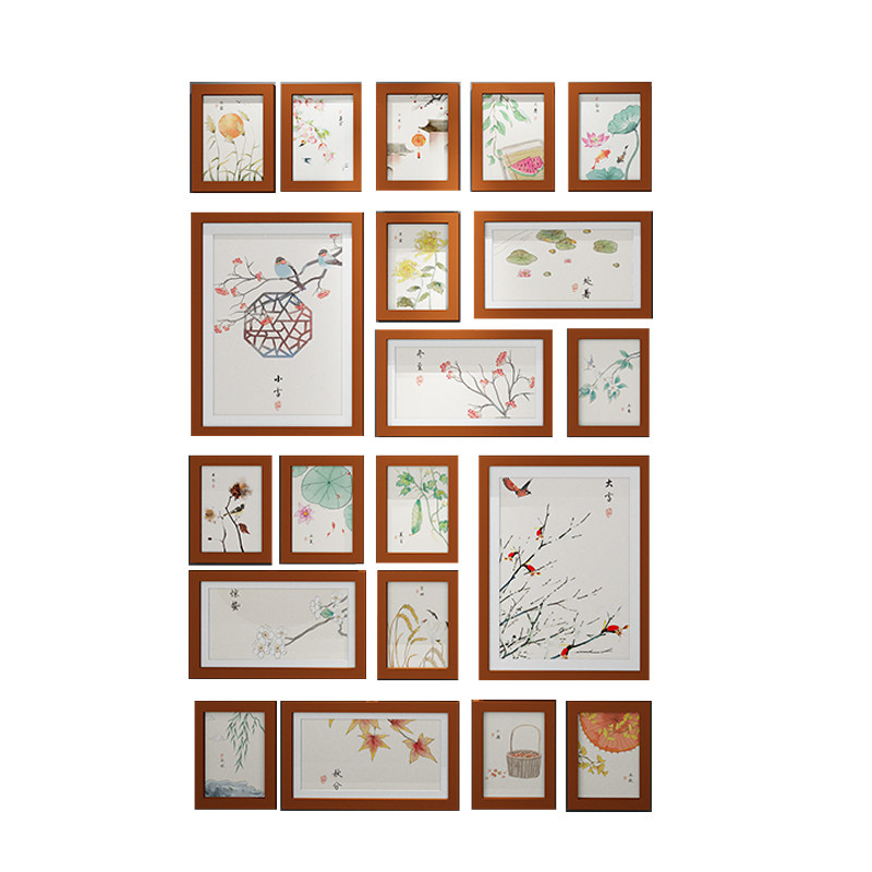 实木照片墙创意相框墙现代客厅挂墙画框欧式卧室挂画饰
