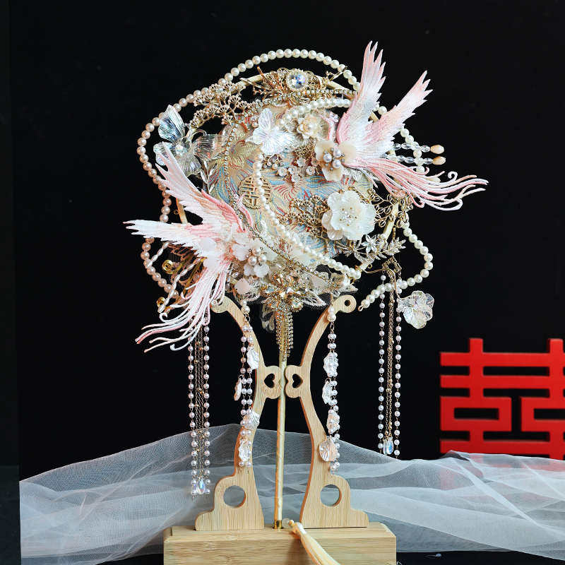 新娘结婚团扇中式婚礼高级手工diy材料包成品双面重工喜扇新婚礼,家居饰品,工艺扇/团扇/喜扇/折扇,淘宝优惠券,粉丝福利购,淘宝优惠卷