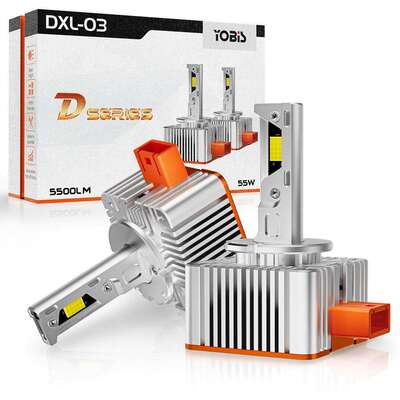 YOBIS跨境D系列LED大灯D1SD2SD3SD4SD5S聚光直插三铜管前大灯55W