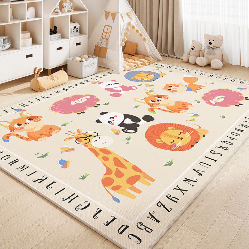 儿童房地毯客厅免洗擦防水防污阅读区动物地垫宝宝卧室防滑爬行