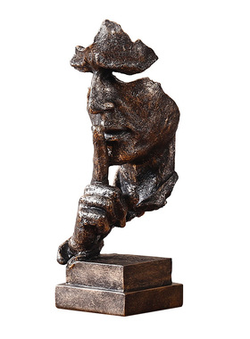 欧式现代抽象人物雕像客厅艺术装饰摆设沉默是金不听不看树脂摆件