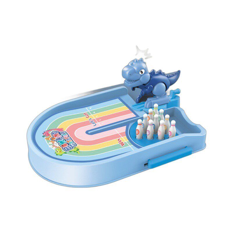 新款儿童益智恐龙保龄球迷你滚珠弹射室内小学生球类桌面游戏