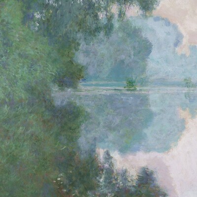 莫奈装饰画客厅挂画晨的塞纳河书房卧室玄关沙发印象派壁画