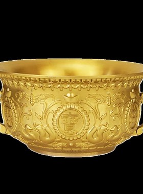 黄铜聚宝盆摆件中式客厅玄关店铺办公室铜制工艺品黄铜米缸存钱罐